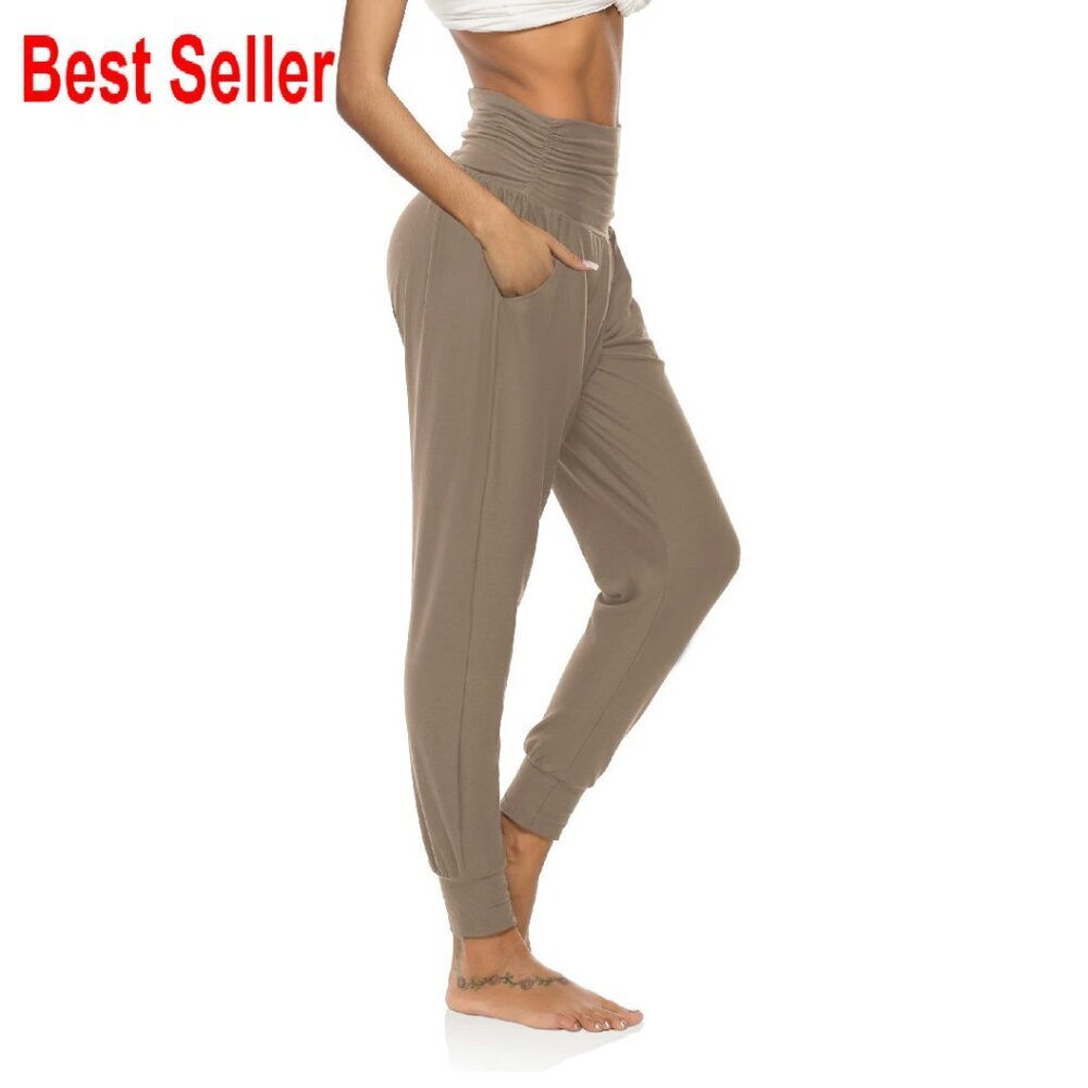 Loose Fit Yoga Sweatpants Comfy Lounge Joggers with Pockets High Waisted